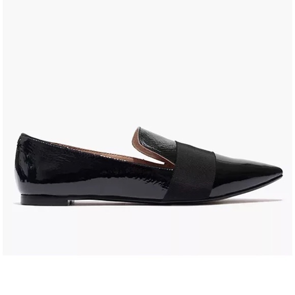 EUC Madewell The Leandra Loafer patent black leather pointed toe flats - Picture 2 of 8